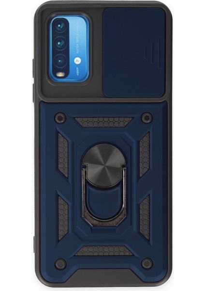 Xiaomi Redmi 9t Kılıf Kamera Korumalı Sürgülü Yüzüklü Armor Military Zırh Tank
