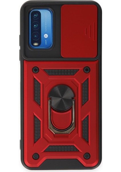 Xiaomi Redmi 9t Kılıf Kamera Korumalı Sürgülü Yüzüklü Armor Military Zırh Tank