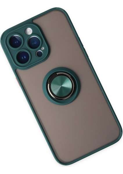 iPhone 14 Pro Kılıf Standlı Yüzüklü Buzlu Tasarım Arka Kapak