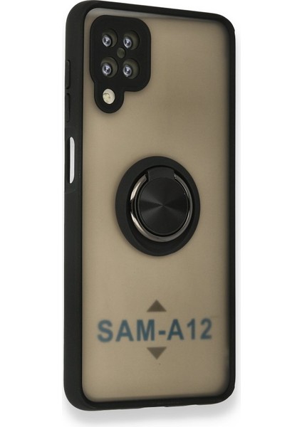 Samsung Galaxy A12 Kılıf Standlı Yüzüklü Buzlu Tasarım Arka Kapak fiyatları