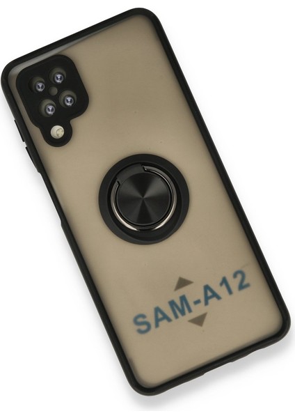 Samsung Galaxy A12 Kılıf Standlı Yüzüklü Buzlu Tasarım Arka Kapak modelleri