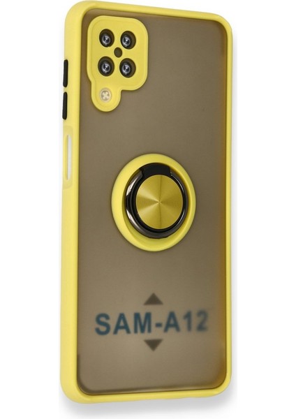 Samsung Galaxy A12 Kılıf Standlı Yüzüklü Buzlu Tasarım Arka Kapak fiyatları