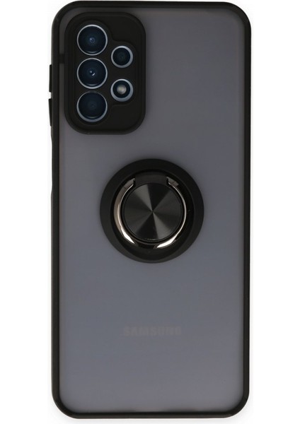 Samsung Galaxy A23 4g Kılıf Standlı Yüzüklü Buzlu Tasarım Arka Kapak