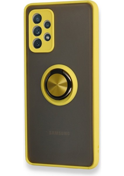 Samsung Galaxy A32 Kılıf Standlı Yüzüklü Buzlu Tasarım Arka Kapak