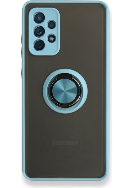 Samsung Galaxy A32 Kılıf Standlı Yüzüklü Buzlu Tasarım Arka Kapak