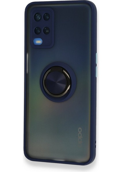 Oppo A54 4g Kılıf Standlı Yüzüklü Buzlu Tasarım Arka Kapak
