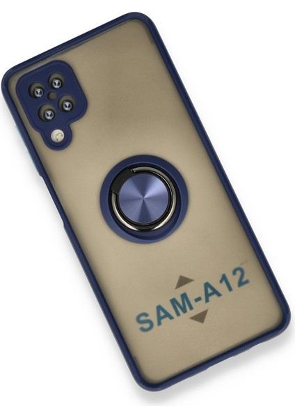 Samsung Galaxy A12 Kılıf Standlı Yüzüklü Buzlu Tasarım Arka Kapak modelleri