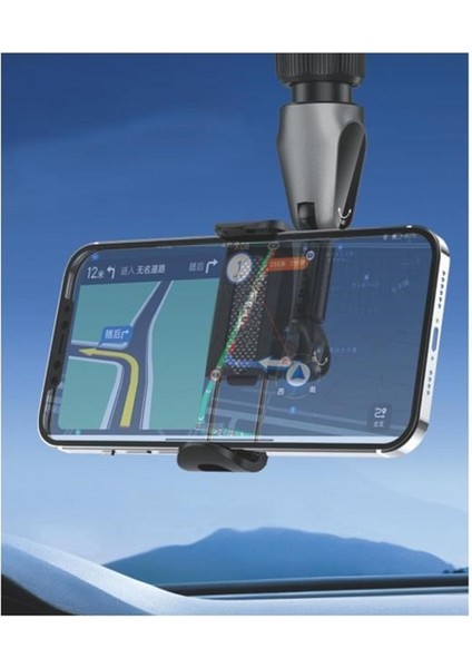 X-View 360 Derece Dönebilen Araç İçi Telefon Tutucu - Dikiz Aynasına Kurulumlu