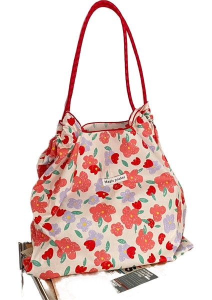 Moda Küçük Çiçek Kanvas Omuz Çantası (Yurt Dışından)