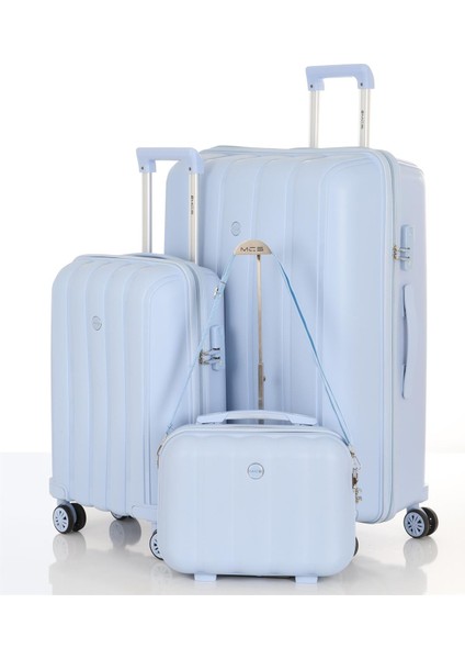 Polipropilen 3'lü Valiz Seti Büyük & Kabin & Makyaj V305