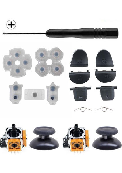 PS4 030 Analog Motor Topuz İç Lastik Tetik Omuz Tuşu Tornavida Playstation 4 Kol Tamir Seti