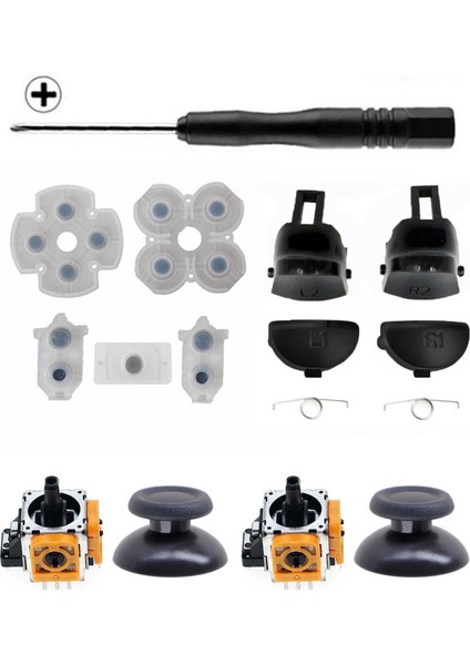 PS4 040 050 055 Analog Motor Topuz İç Lastik Tetik Omuz Tuşu Tornavida PS4 Kol Tamir Seti