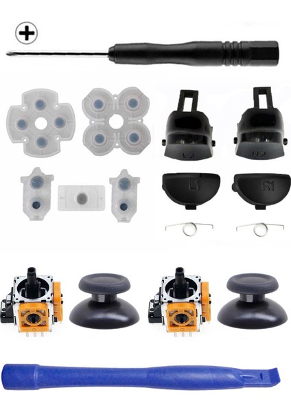 PS4 040 050 055 Analog Motor Topuz İç Lastik Tetik Omuz Tuşu Tornavida Ayırıcı Tamir Seti