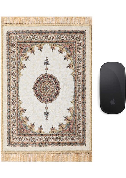 Beyaz Dekoratif Küçük Halı Mousepad
