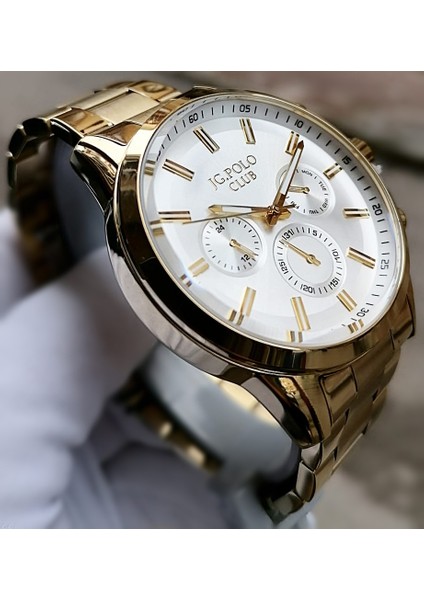 Jg Polo Club Gold Erkek Kol Saati 5 Atm Su Geçirmez Paslanmaz Çelik Makine Garantili