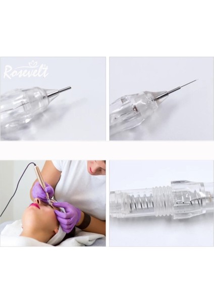 Kalıcı Makyaj Iğnesi 0,16 mm 20 Adet 1r Rosevelt Vidalı Contalı Metal Uçlu indirimleri