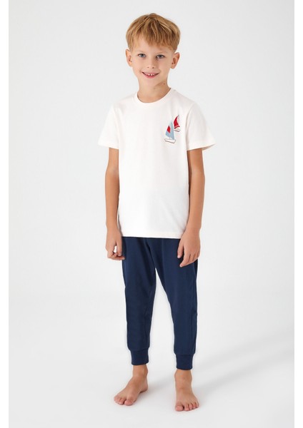 2528 Boat Erkek Çocuk Kısa Kol Pijama Takım