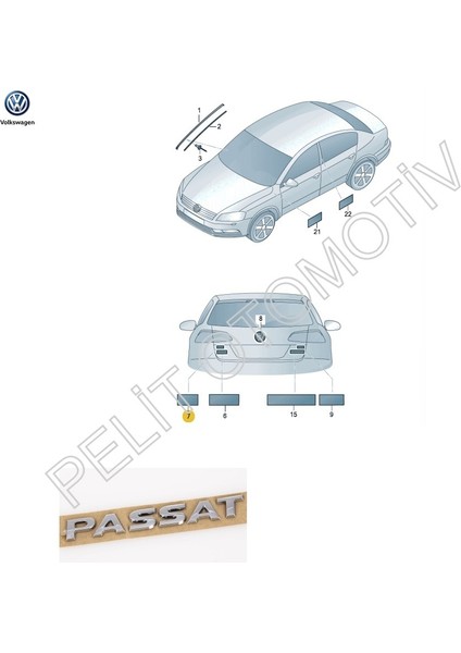 Pelit Otomotiv Passat Bagaj Kapak Yaz s 3C8853687A Fiyat 