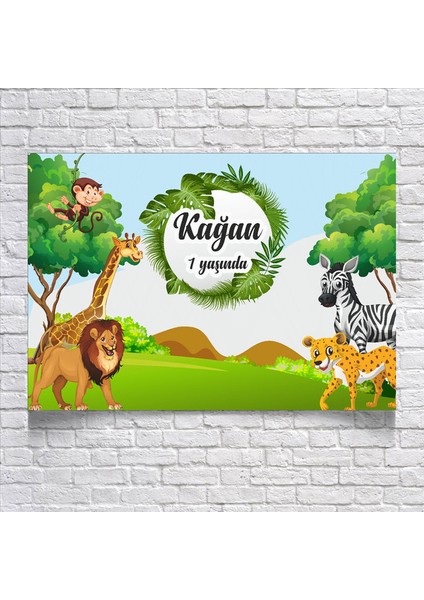 Safari Temalı Doğum Günü AFIŞI35 x 50 cm