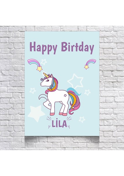 Unicorn Temalı Doğum Günü AFIŞI35 x 50 cm
