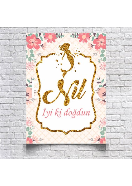 Deniz Kızı Temalı Doğum Günü AFIŞI35 x 50 cm