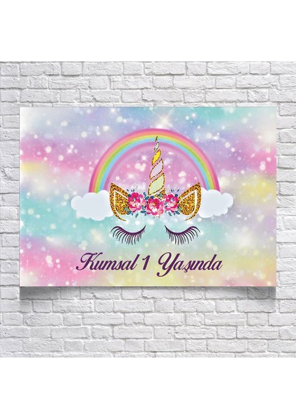 Unicorn Temalı Doğum Günü AFIŞI35 x 50 cm