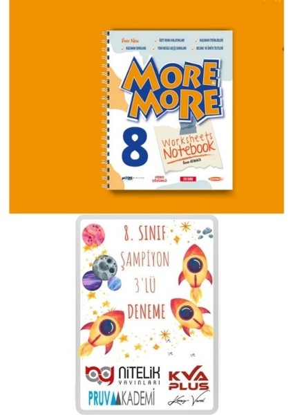 8 Worksheets Notebook Ve 8.Sınıf Şampiyon 3'Lü Deneme Sınavı Seti