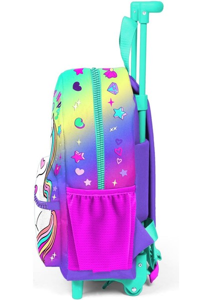 Minik Yuva Çekçekli Sırt Çantası Lavanta Su Yeşili Unicorn Desenli Iki Bölmeli 24029 fiyatları