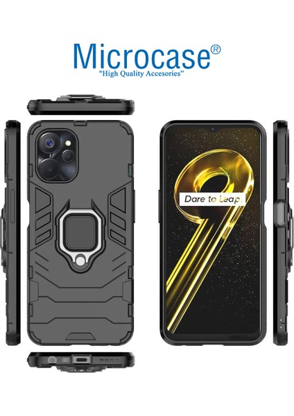 Realme 9i 4g Batman Serisi Yüzük Standlı Armor Kılıf - Siyah AL3349 fiyatları