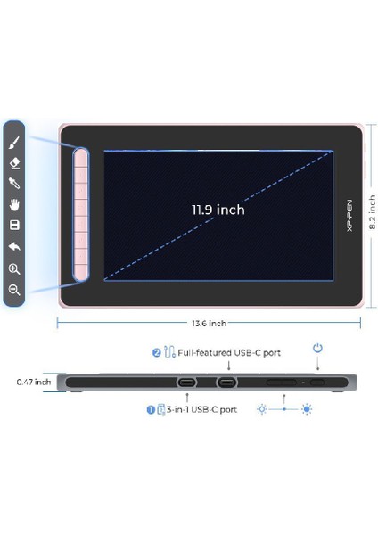 Artist 12 2nd Generation Grafik Ekran Tablet Pembe