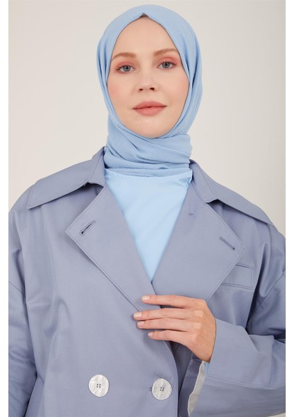 Yarım Astarlı Pamuk Oversize Kap 23Y7007 Gri Mavi