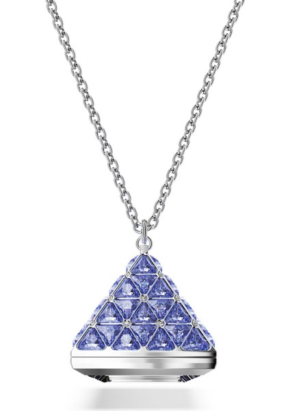 5631158 Swarovski Saat Kolye Pendant Watch, Triangle Cut, Blue Stainless Steel