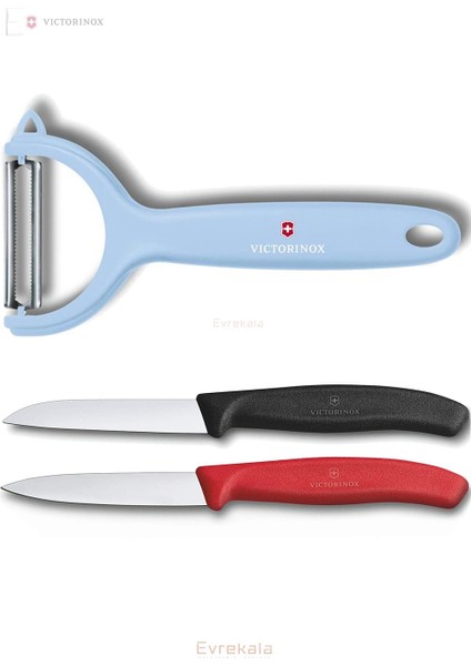 Evrekala Shop Özel Bıçak ve Soyucu Seti Renkli Evrekala Isviçre Set