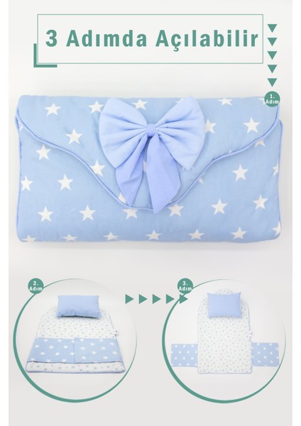 Çantalı Bebek Alt Açma Pedi/minder, Elyaf Dolgulu, Pamuklu Kumaş, Yıldız Desen fiyatları