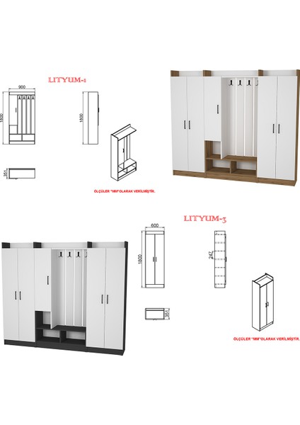 Lityum-1-3-3 Portmanto Vestiyer Ayakkabılık RS14 indirimleri