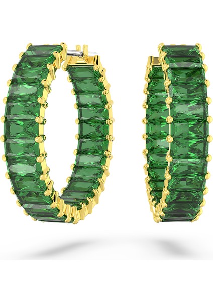 5658651 Swarovski Küpe Matrix:pe Hoop Baguette Earrings Green Gre/gos