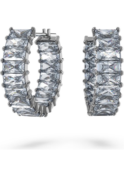 5658650 Swarovski Küpe Matrix:pe Mn Hoop Baguette Earrings Ocean Grey Gry/rus