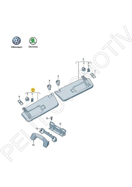 Skoda Kodiaq Sol Güneşlik Aynalı 5TA857551 (2017-2024)