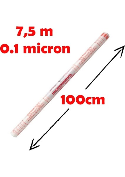 Kendinden Yapışkanlı Şeffaf Asetat Rulo 100 cm x 7,5 m 100 Micron