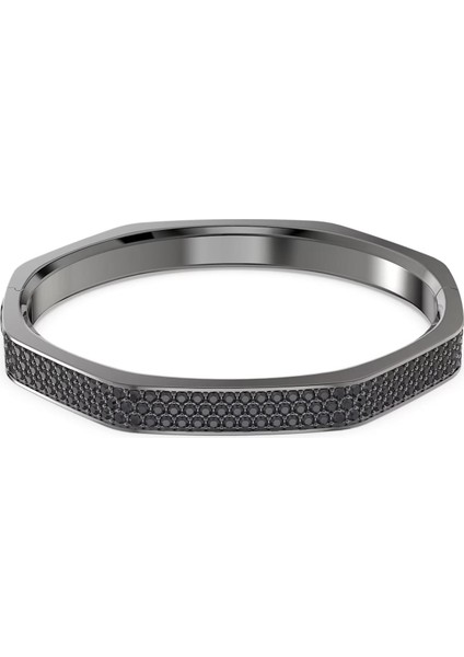 5656842 Swarovski Bilezik Dextera:bangle Octagon Shape, Pave Large Black, Ruthenium Plated Size M