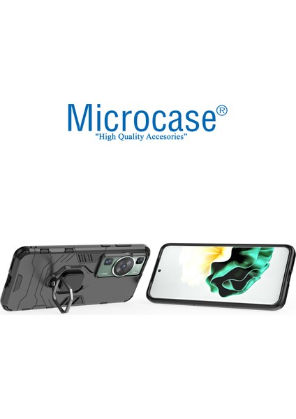Huawei P60 / P60 Pro Batman Serisi Yüzük Standlı Armor Kılıf - Siyah AL3349