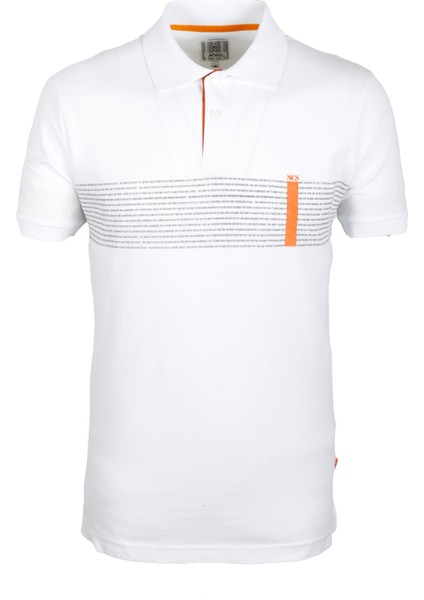 Erkek Polo Yaka Slim Fit Baskılı Pamuk T-Shirt Ncs 1124