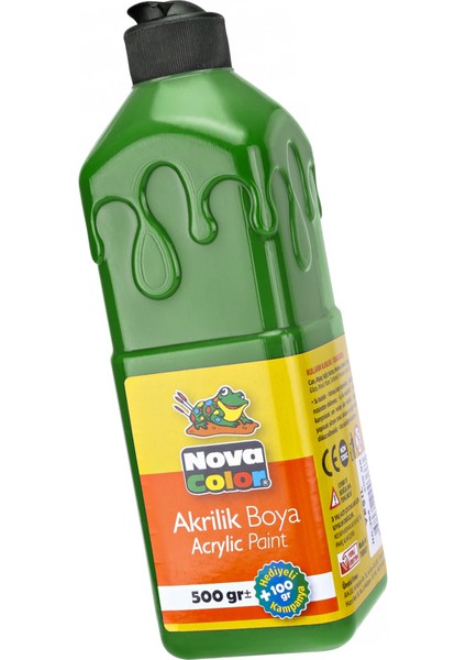 Akrilik Boyası 500 Gr 1 Adet Su Bazlı Akrilik Boya Hobi Sanatsal Boya Tuval Ahşap Metal Ağaç Taş Beton