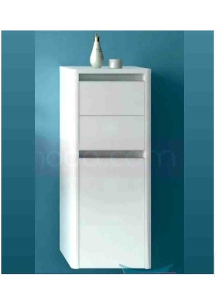 Vitra T4 Orta Boy Ünite Banyo Mobilyası (Sağ) , Parlak Beyaz - Termoform Kaplama - Dolap - 54704