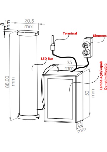 AED-17313 Lamba Açık-Kapalı Denetim Modülü (Endüstriyel Ortamlar Için-Beyaz Ledli)