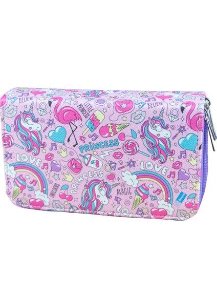 Kalem Kutusu Prenses Unicorn Orginazer Vegan Deri Üç Bölmeli (Kalemlik Lila) fiyatları