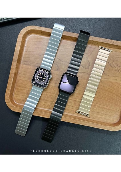 Apple Watch 38MM 40MM 41MM Kordon 1/2/3/4/5/6/se/7/8 Mıknatıslı Baklalı Metal Kordon