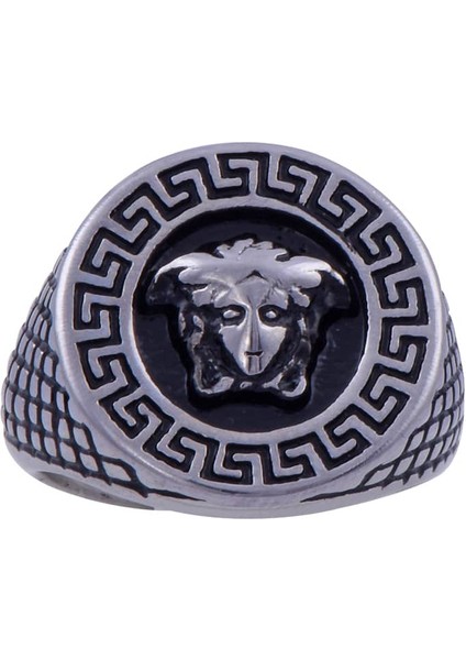 Erkek Çelik Yüzük Cr 5001 Versace Figürlü