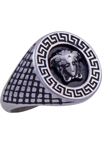 Erkek Çelik Yüzük Cr 5001 Versace Figürlü
