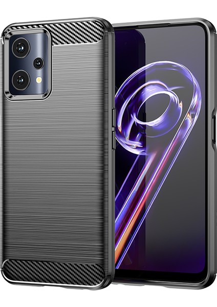 Realme 9 Pro Brushed Carbon Fiber Silikon Kılıf - Siyah AL3332